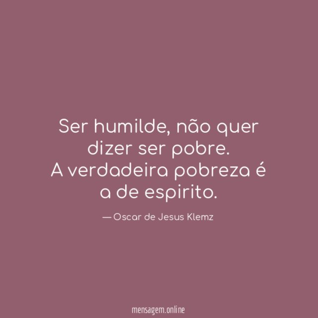 Ser humilde