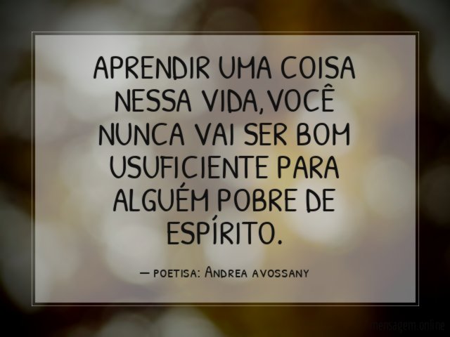 APRENDIR UMA COISA NESSA VIDA