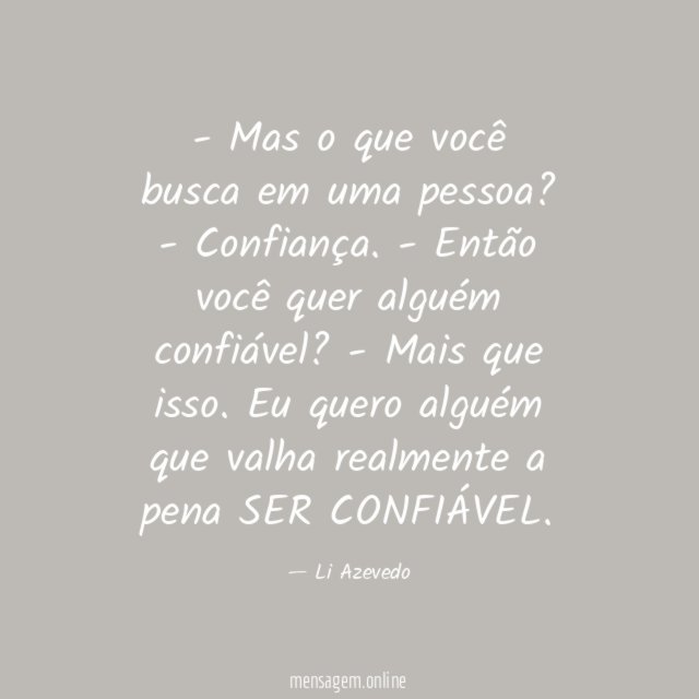 Mas o que você busca em uma pessoa