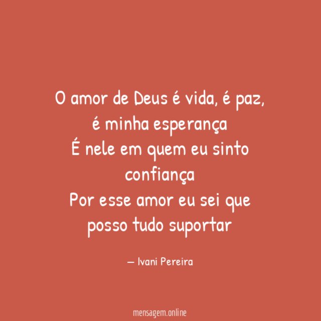 O amor de Deus é vida