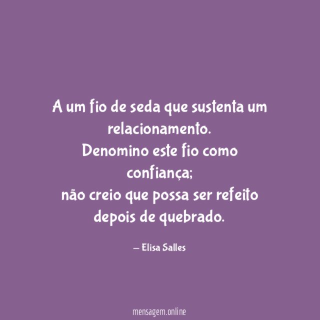 A um fio de seda que sustenta um relacionamento