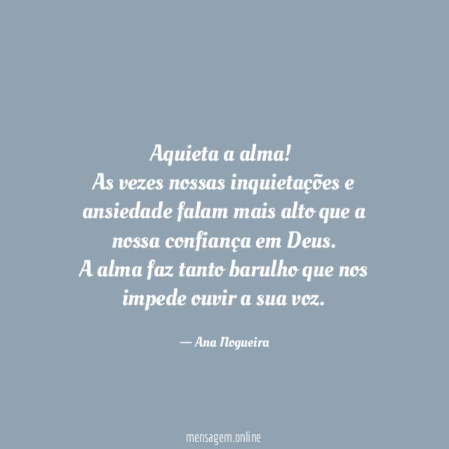 Aquieta a alma