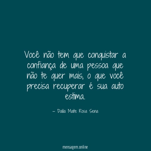 Você não tem que conquistar a confiança de