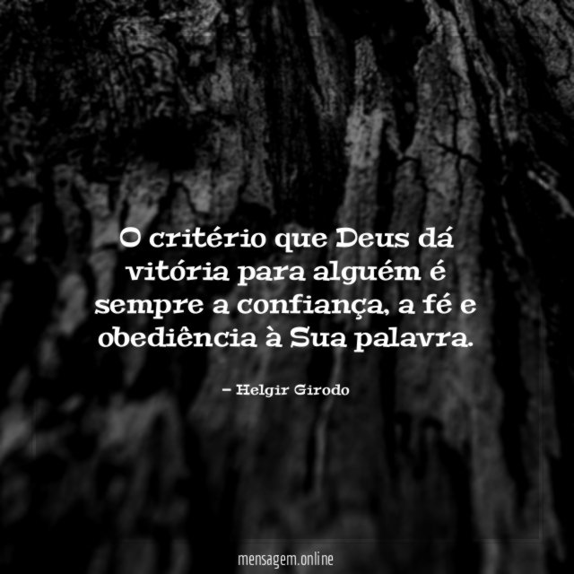 O critério que Deus dá vitória para alguém
