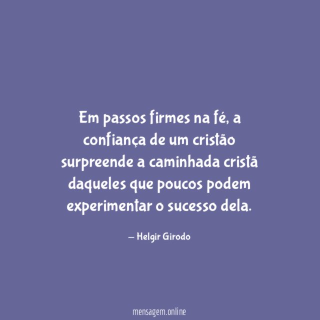 Em passos firmes na fé