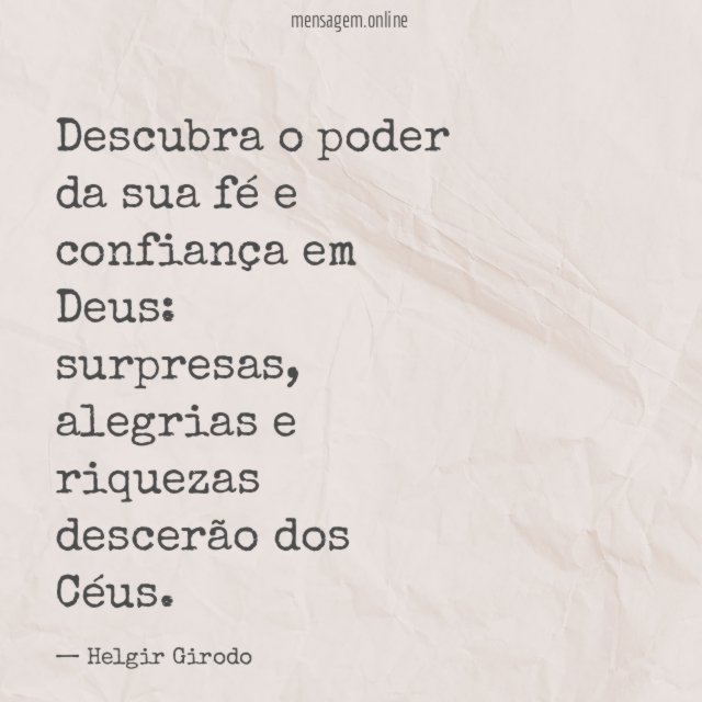 Descubra o poder da sua fé e confiança em Deus