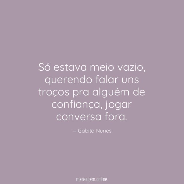 Só estava meio vazio
