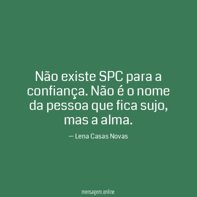 Não existe SPC para a confiança