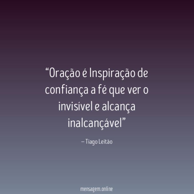 Oração é Inspiração de confiança a fé que