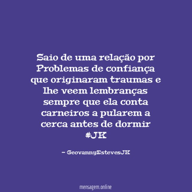 Saio de uma relação por Problemas de confiança