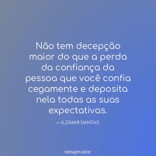 Não tem decepção maior do que a perda
