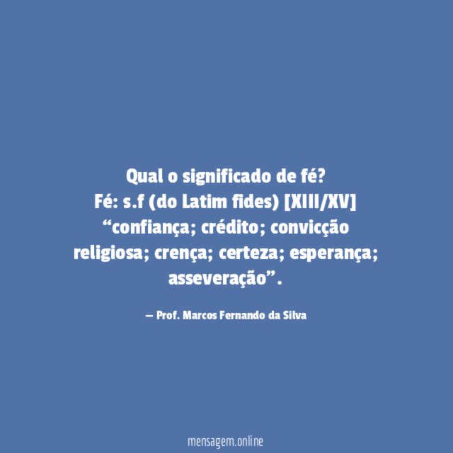 Qual o significado de fé