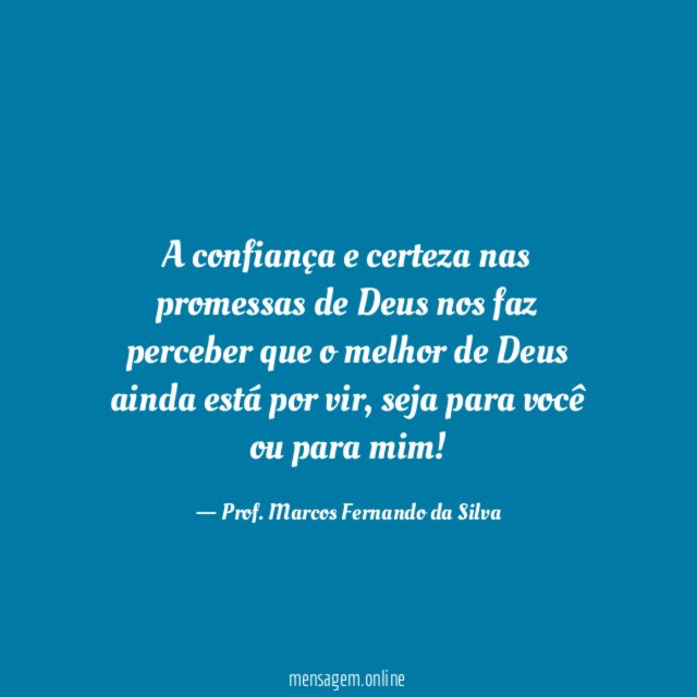 A confiança e certeza nas promessas de Deus