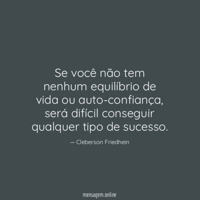 Se você não tem nenhum equilíbrio de vida