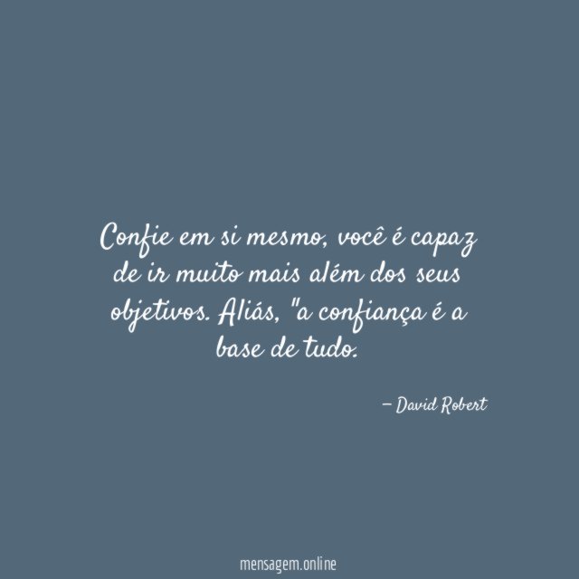 Confie em si mesmo