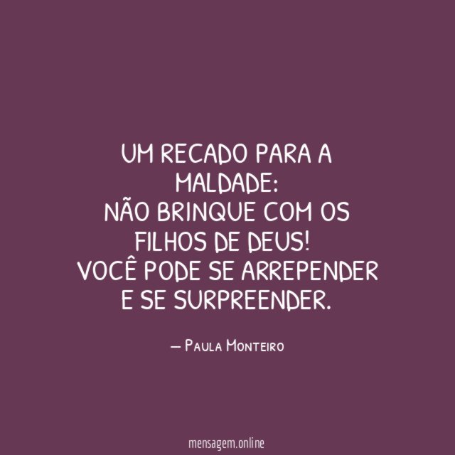 Um Recado para a Maldade