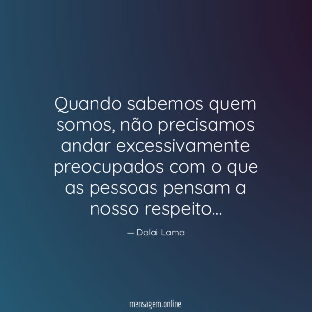 Quando sabemos quem somos