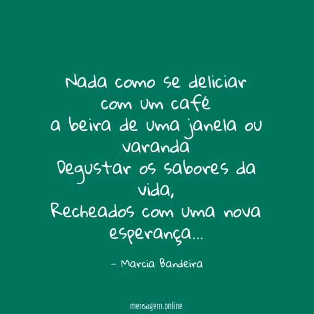 Nada como se deliciar com um café a beira