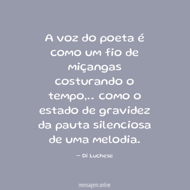 A voz do poeta é como um fio