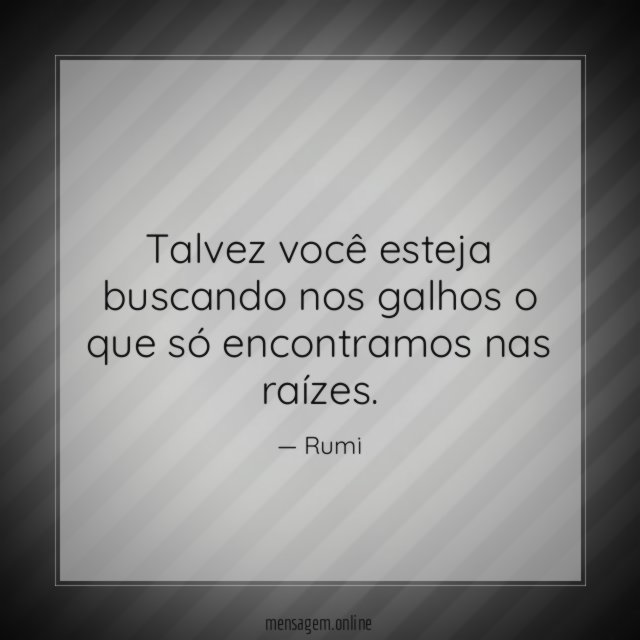 Talvez você esteja buscando nos galhos o que