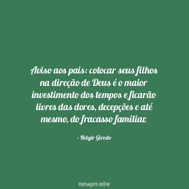 Aviso aos pais