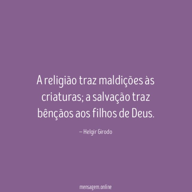 A religião traz maldições às criaturas