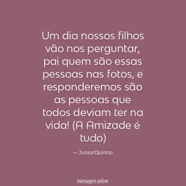 Um dia nossos filhos vão nos perguntar