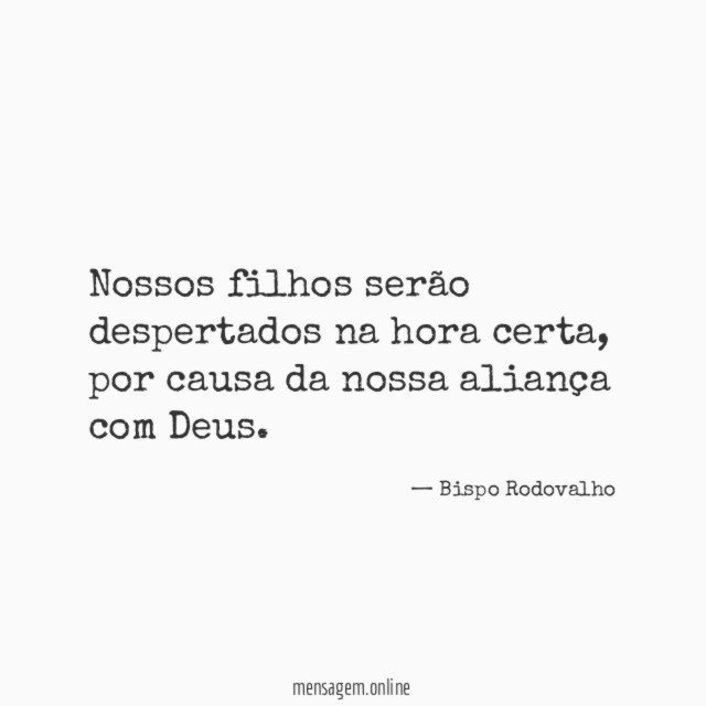 Nossos filhos serão despertados na hora certa