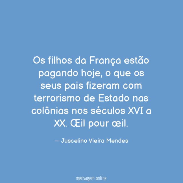 Os filhos da França estão pagando hoje