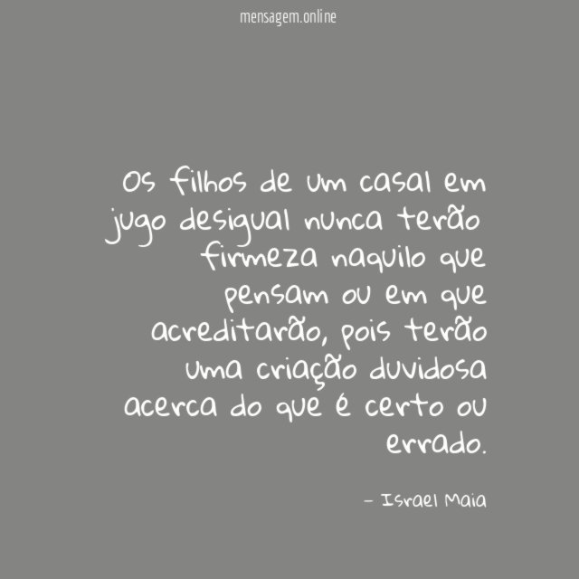 Os filhos de um casal em jugo desigual