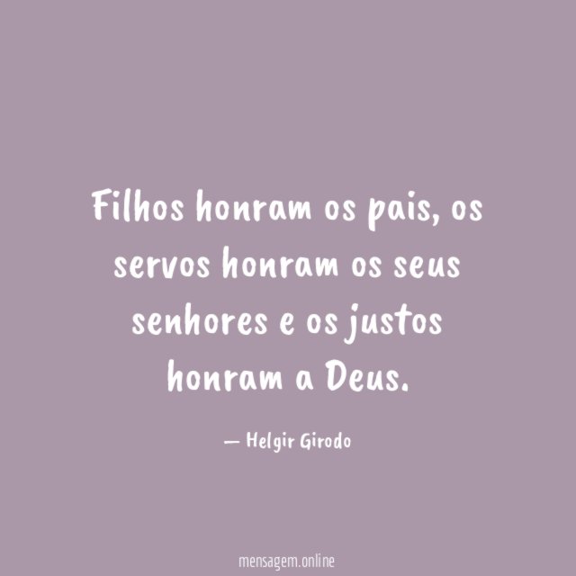 Filhos honram os pais