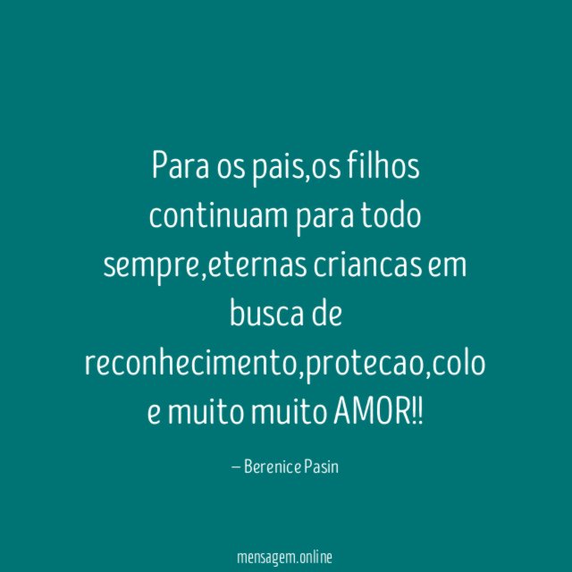 Para os pais