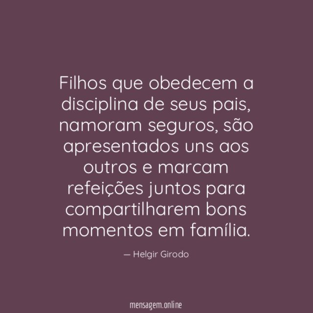 Filhos que obedecem a disciplina de seus pais