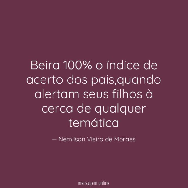 Beira 100% o índice de acerto dos pais