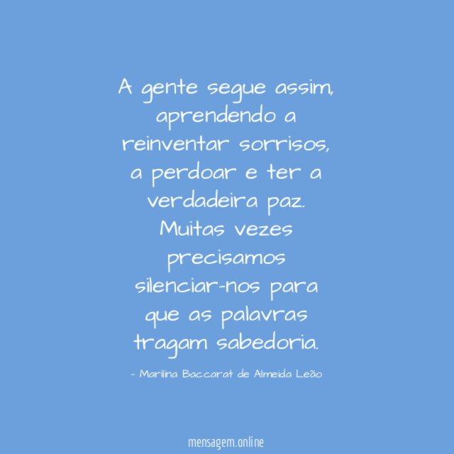 A gente segue assim