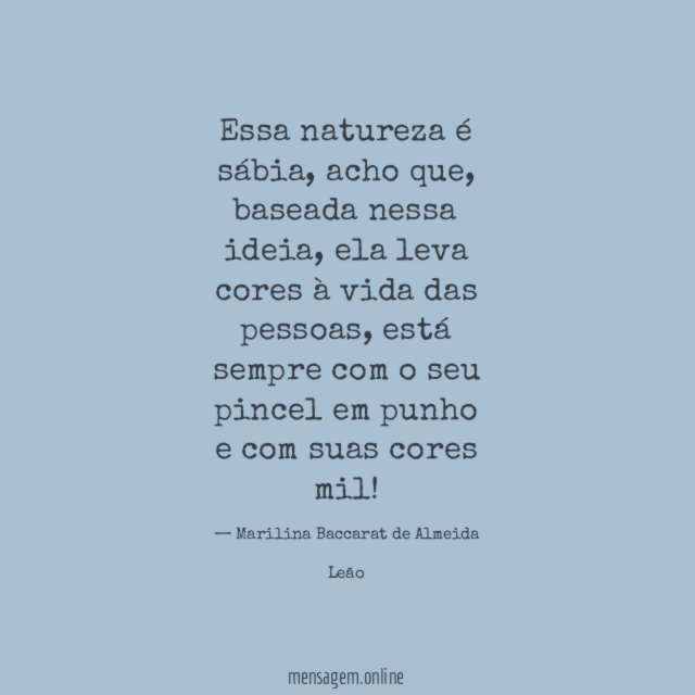 Essa natureza é sábia