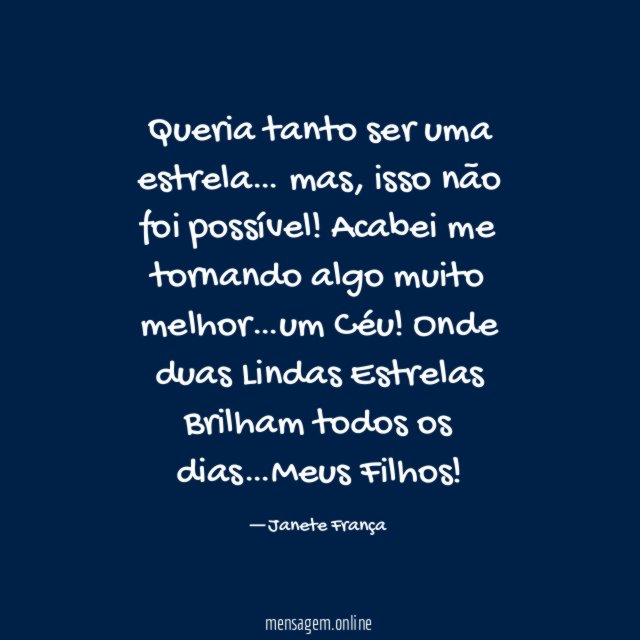 Queria tanto ser uma estrela