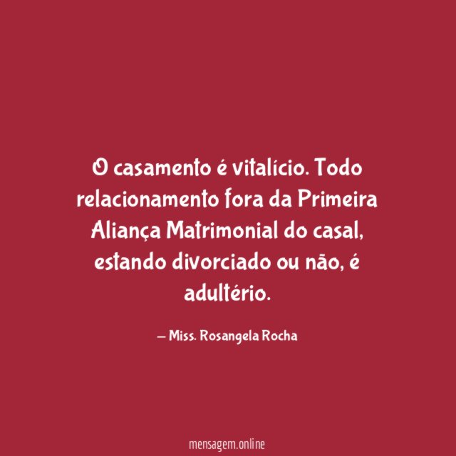 O casamento é vitalício