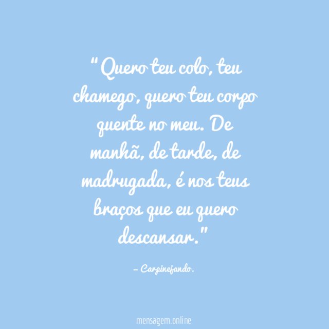 Quero teu colo
