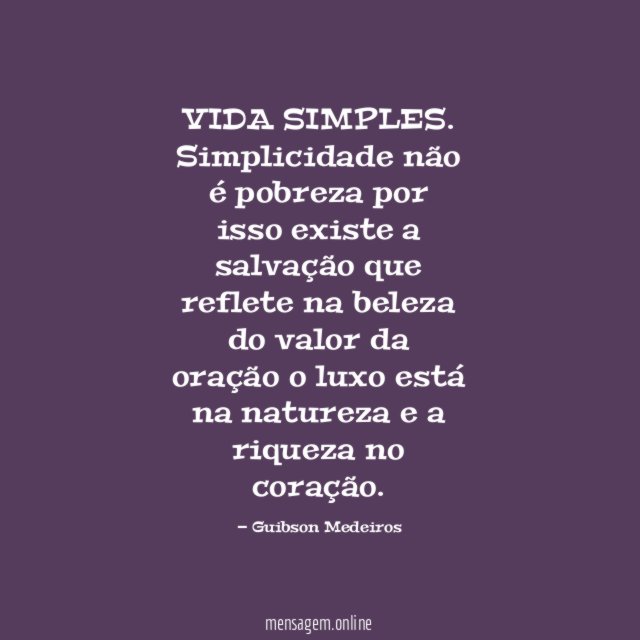 VIDA SIMPLES.