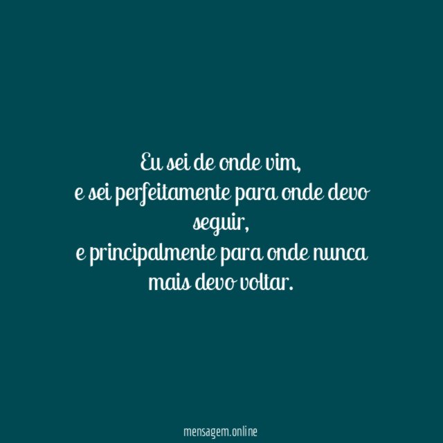 Eu sei de onde vim