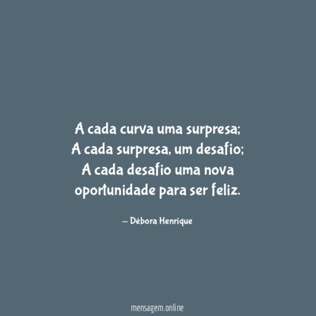 A cada curva uma surpresa