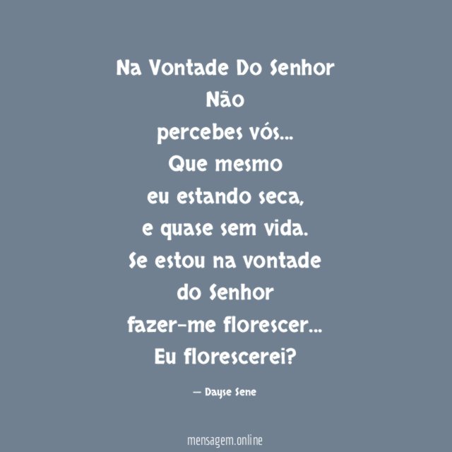 Na Vontade Do Senhor
