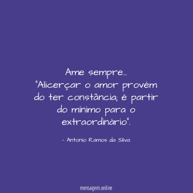 Ame sempre…