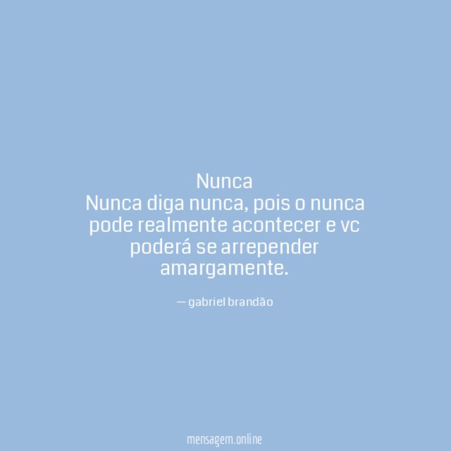 Nunca