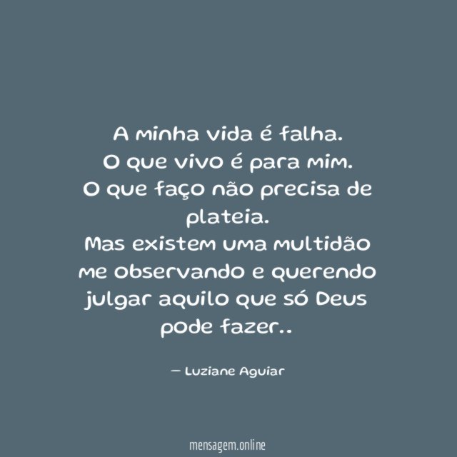 A minha vida é falha
