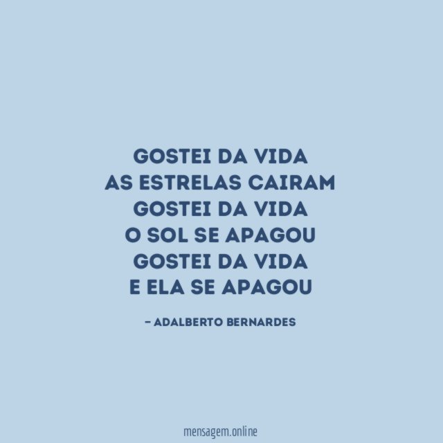 Gostei da vida As estrelas cairam Gostei da vida O sol