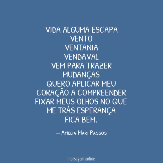 Vida alguma escapa vento ventania vendaval vem para trazer mudanças quero aplicar meu