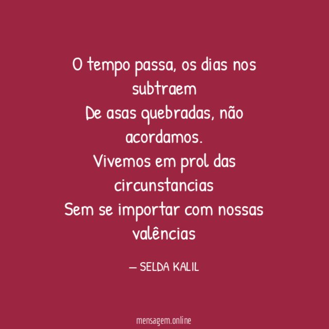 O tempo passa