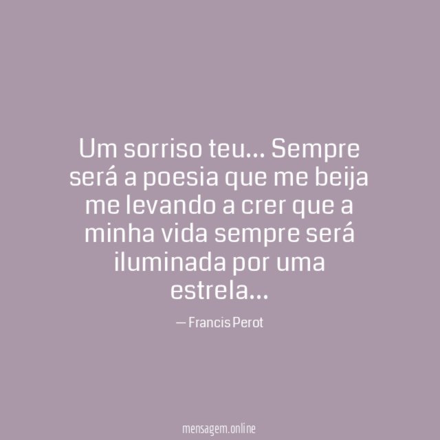Um sorriso teu